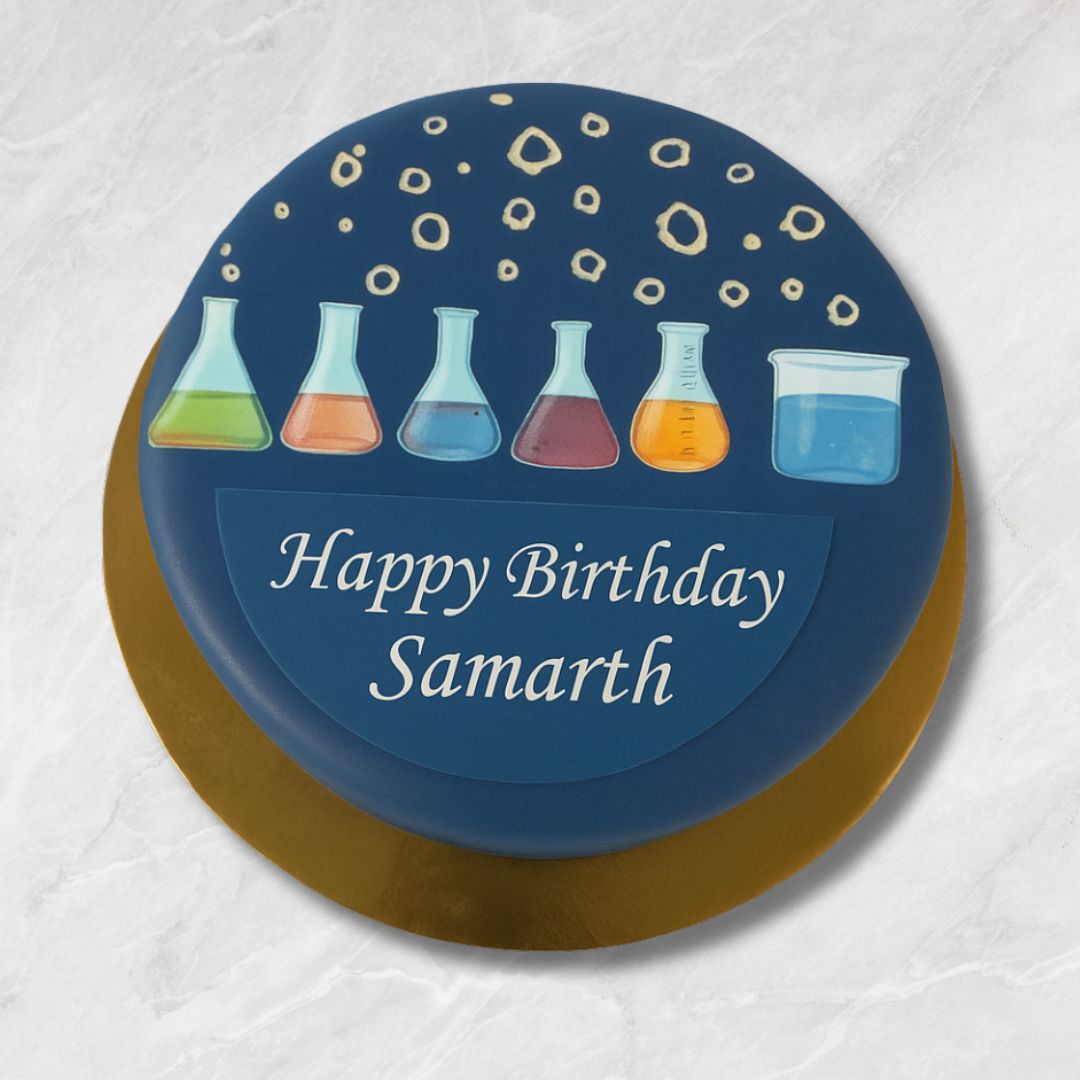 Chemistry-Themed Birthday Cake for Science Lovers