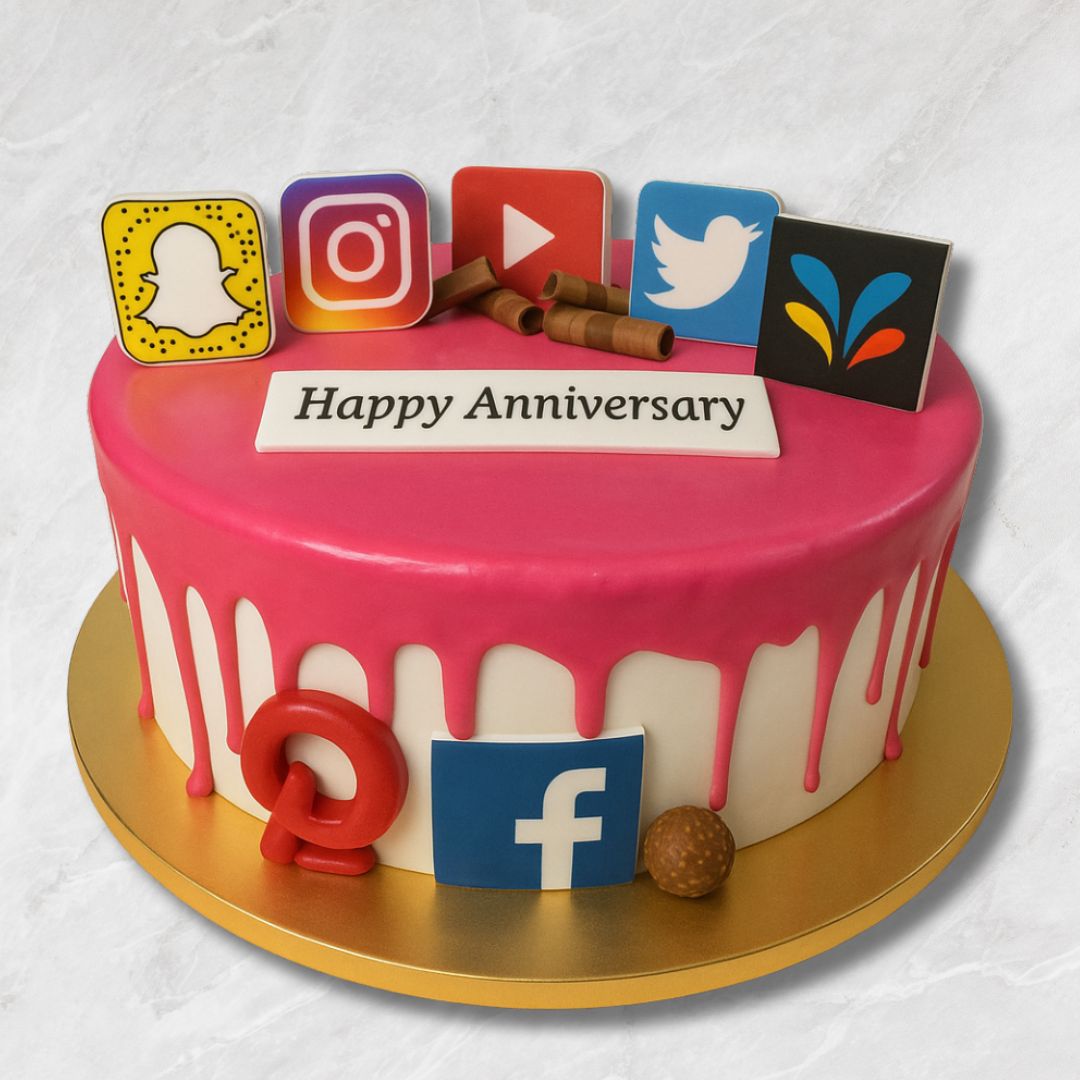 Social Media Sweetness: A Trendy Anniversary Cake