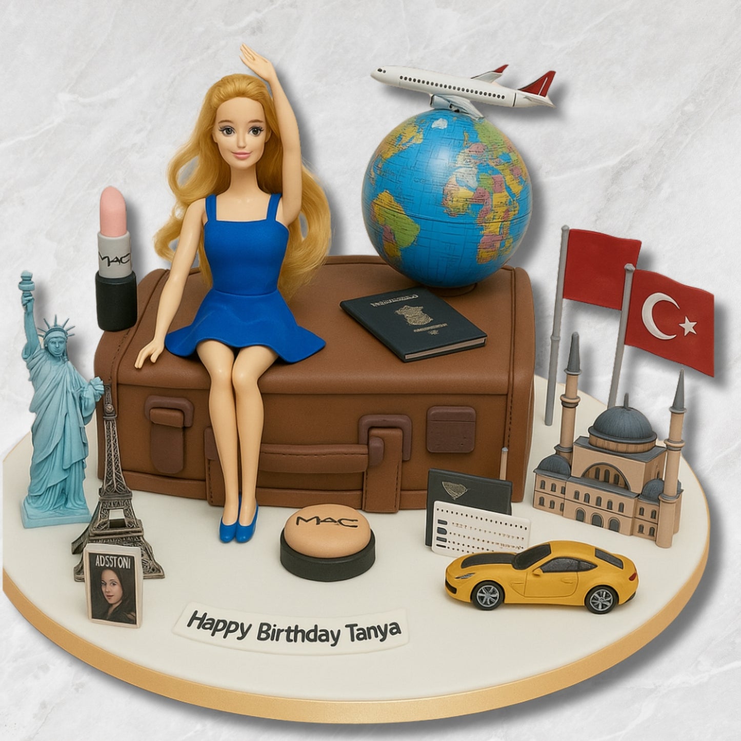 Barbie Travel Theme Birthday Cake – MAC & Globe Decor