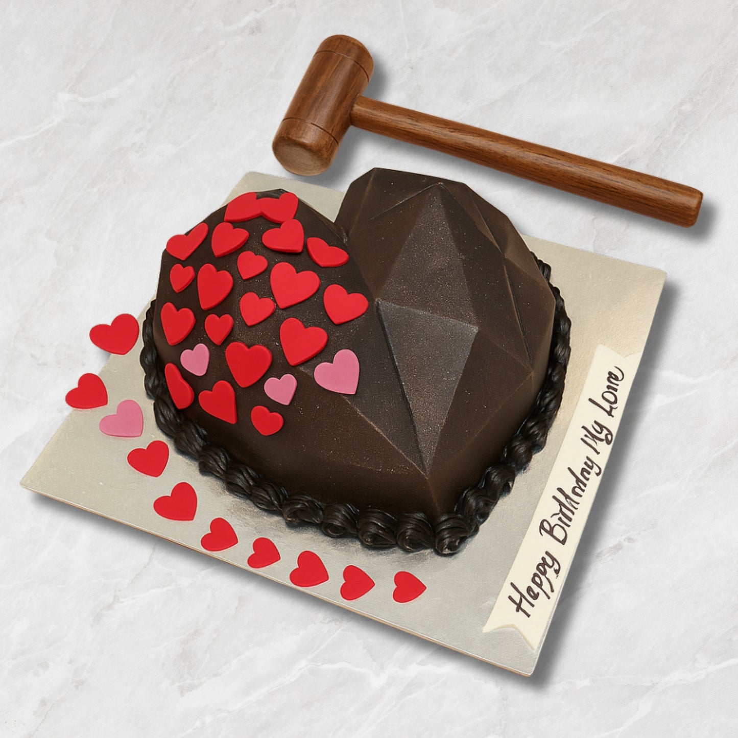Smash of Love" Heart Piñata Cake