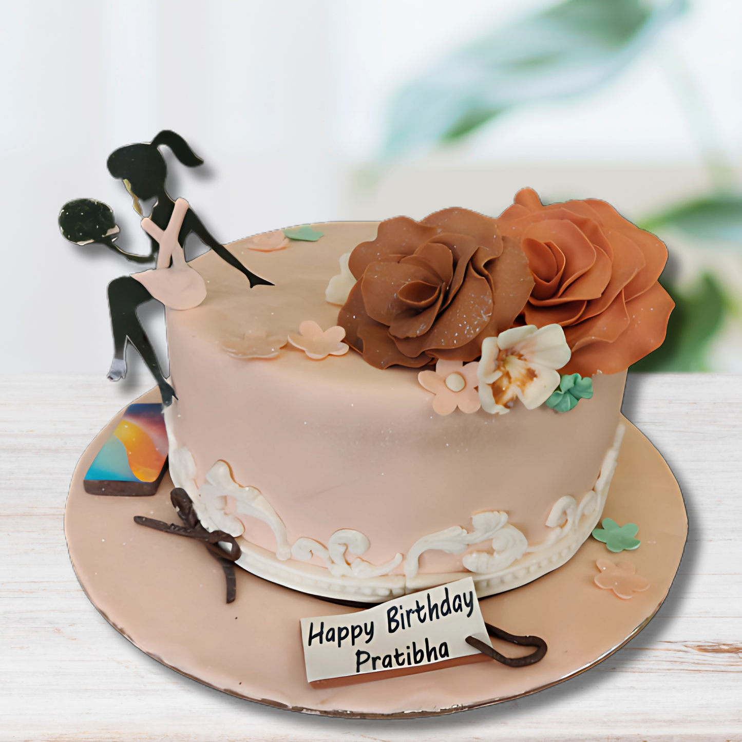 Elegant Dance & Rose Cake