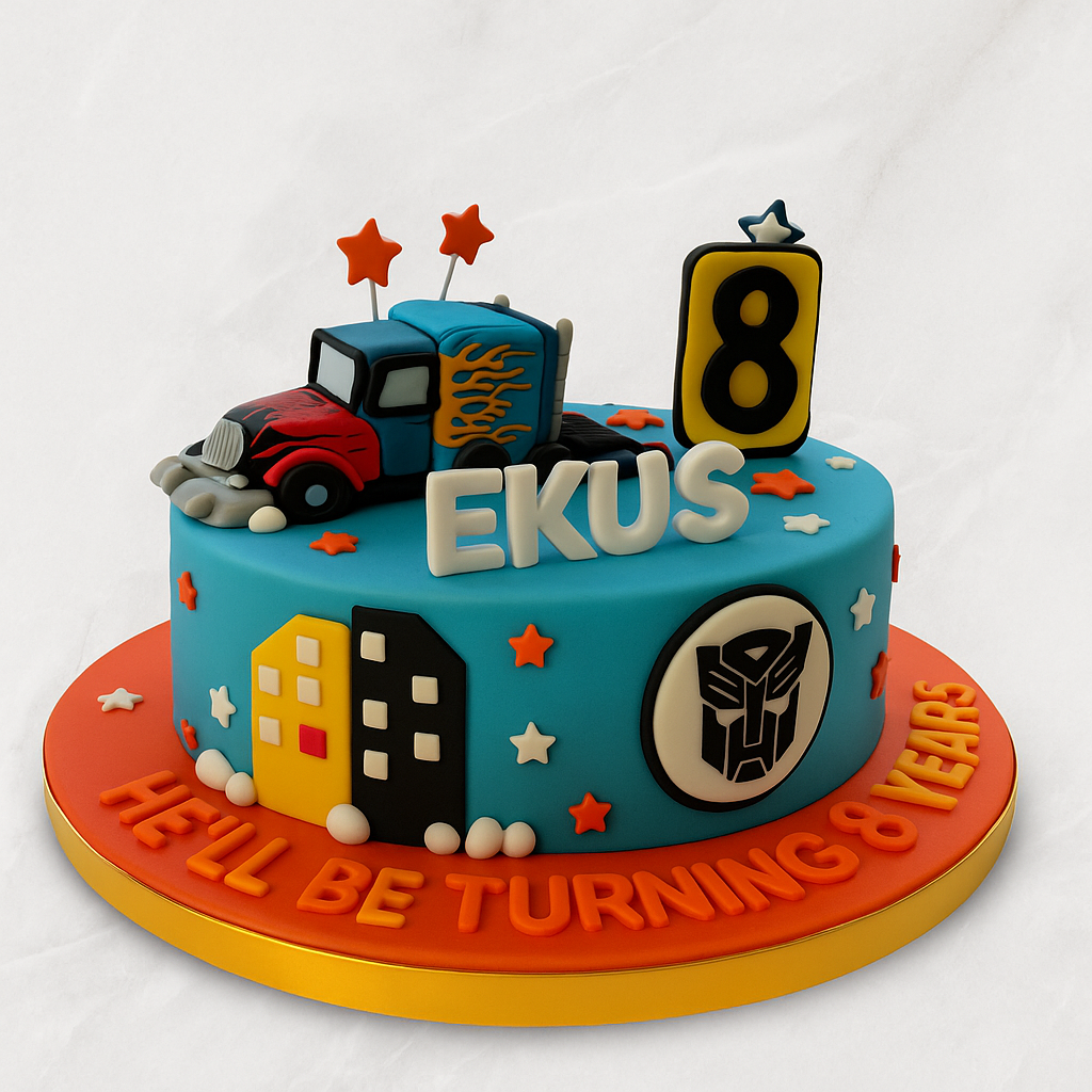Race Car and Transformer Cake