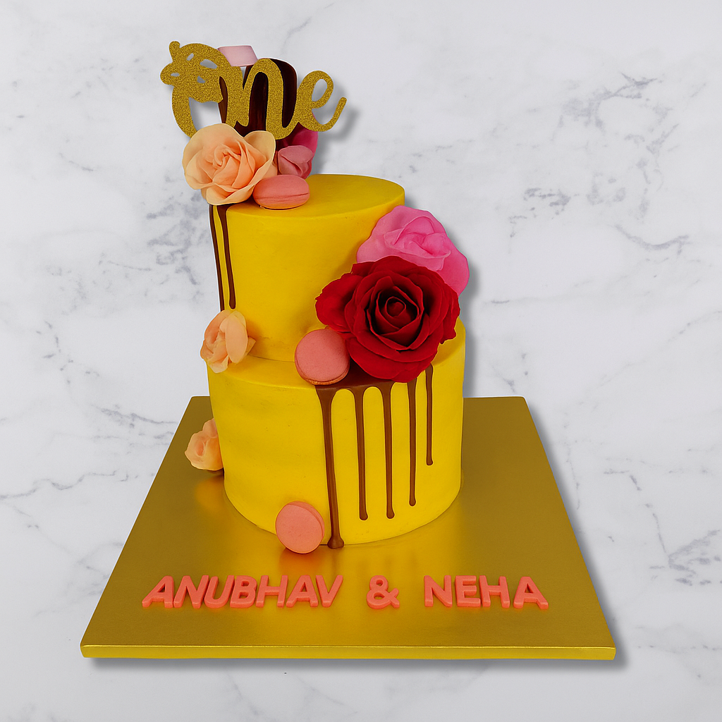 Two-Tiered Floral Cake