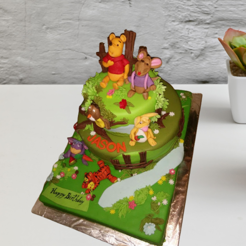 Pooh's Woodland Adventure" Two-Tier Cake