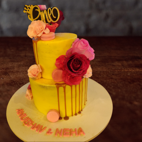 Two-Tiered Floral Cake