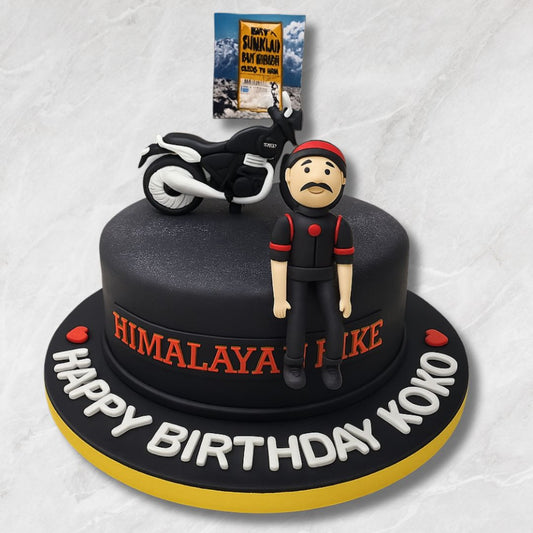 Royal Enfield Himalayan Bike Cake – Travel Lover Theme