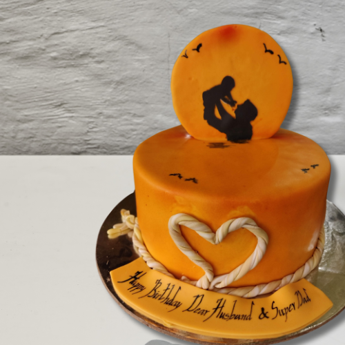 Father and Child Sunset Cake