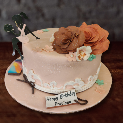 Elegant Dance & Rose Cake