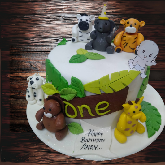 Jungle Animal Theme Cake