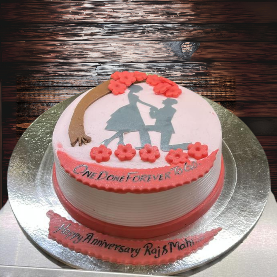 Love and Hearts Anniversary Cake