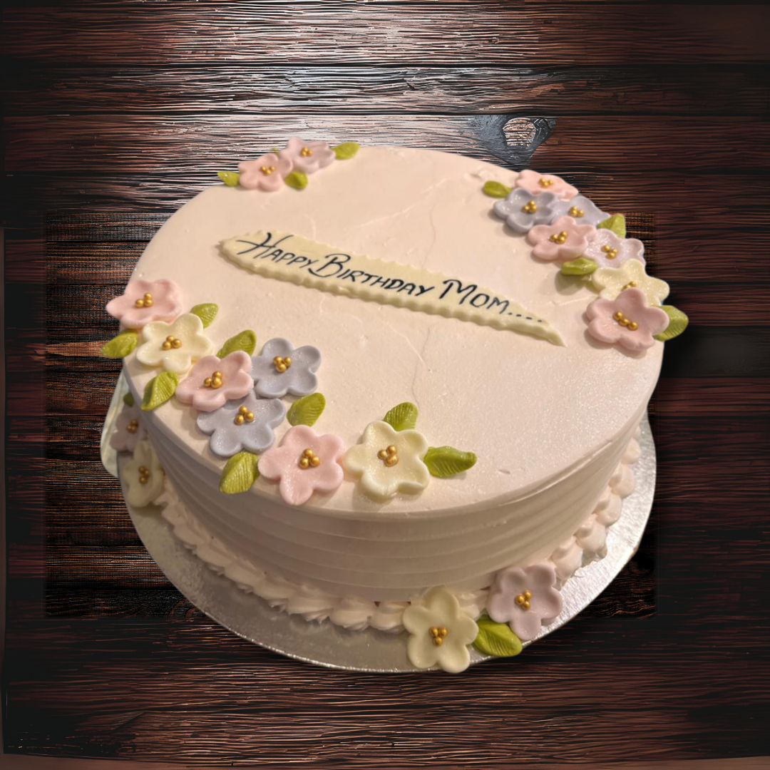 Charming Anniversary Cake with Floral Details