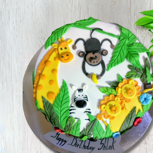 Jungle Animals Birthday Cake