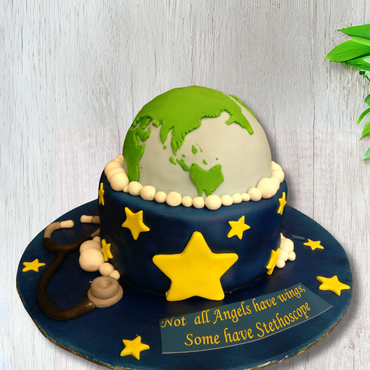 A Stellar Celebration: Earth & Stethoscope Cake