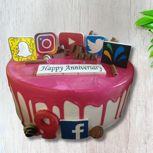 Social Media Sweetness: A Trendy Anniversary Cake