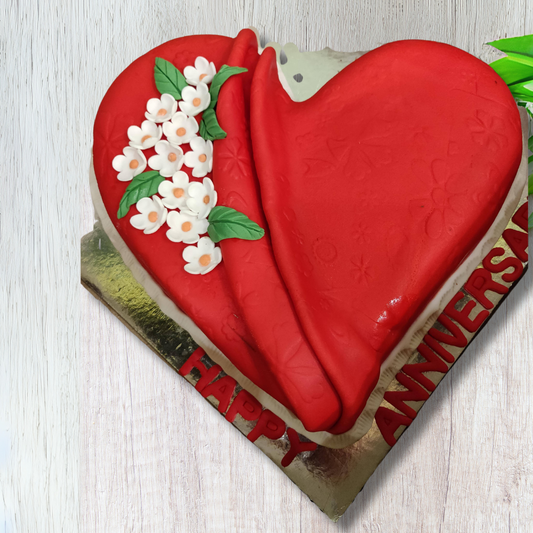 Romantic Red: A Heartfelt Anniversary Cake