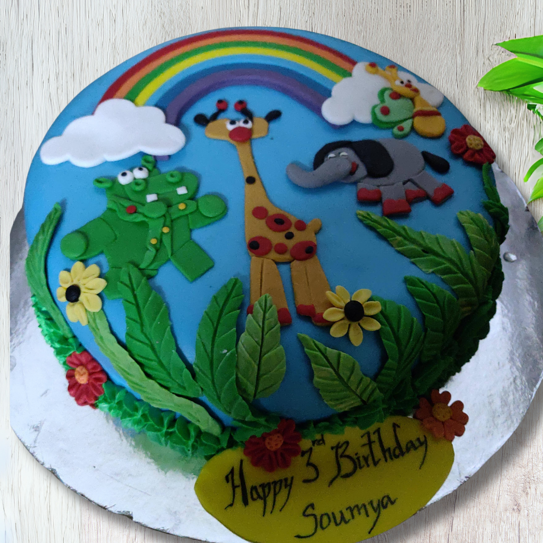 A Jungle Safari: Colorful and Playful Birthday Cake