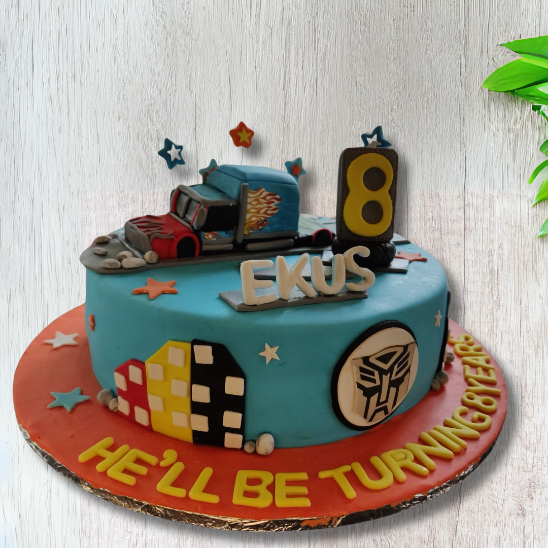 Race Car and Transformer Cake