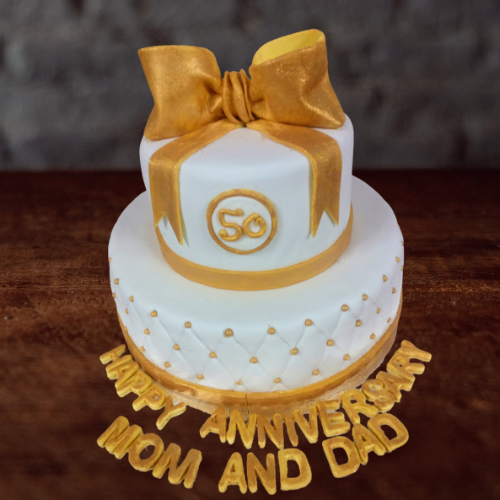 Golden Anniversary Cake