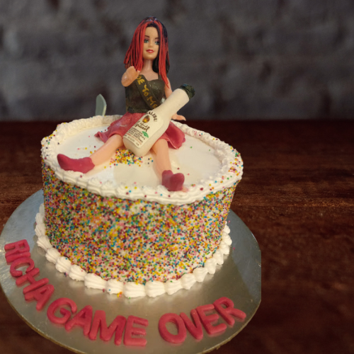 Game Over Bachelorette Cake