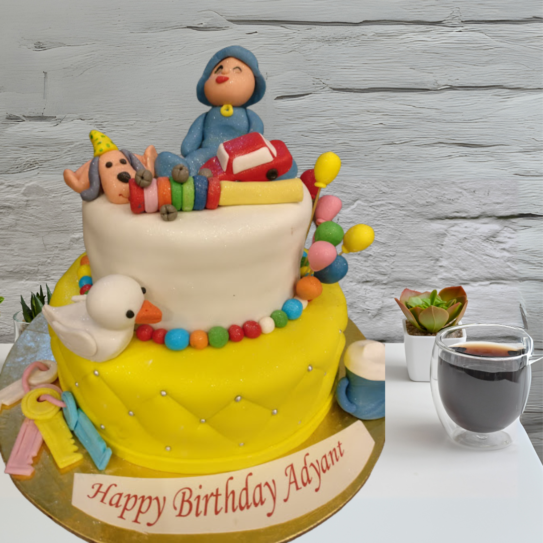 Two-Tier Baby Celebration Cake – “Little Explorer”