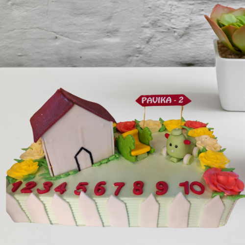 Garden-Themed Birthday Cake