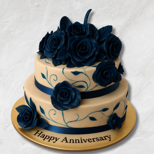 Elegance in Blue: A Floral Masterpiece