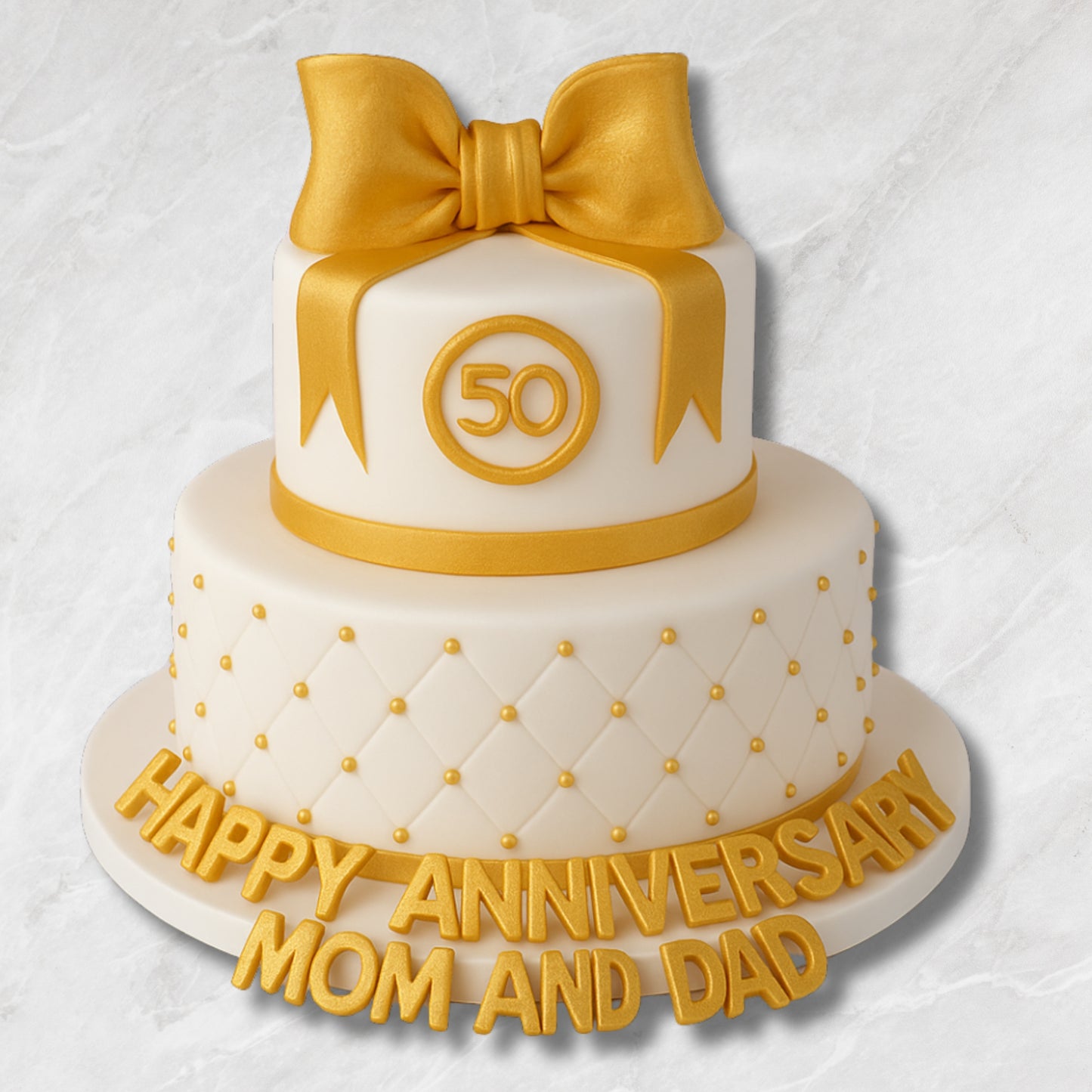 Golden Anniversary Cake