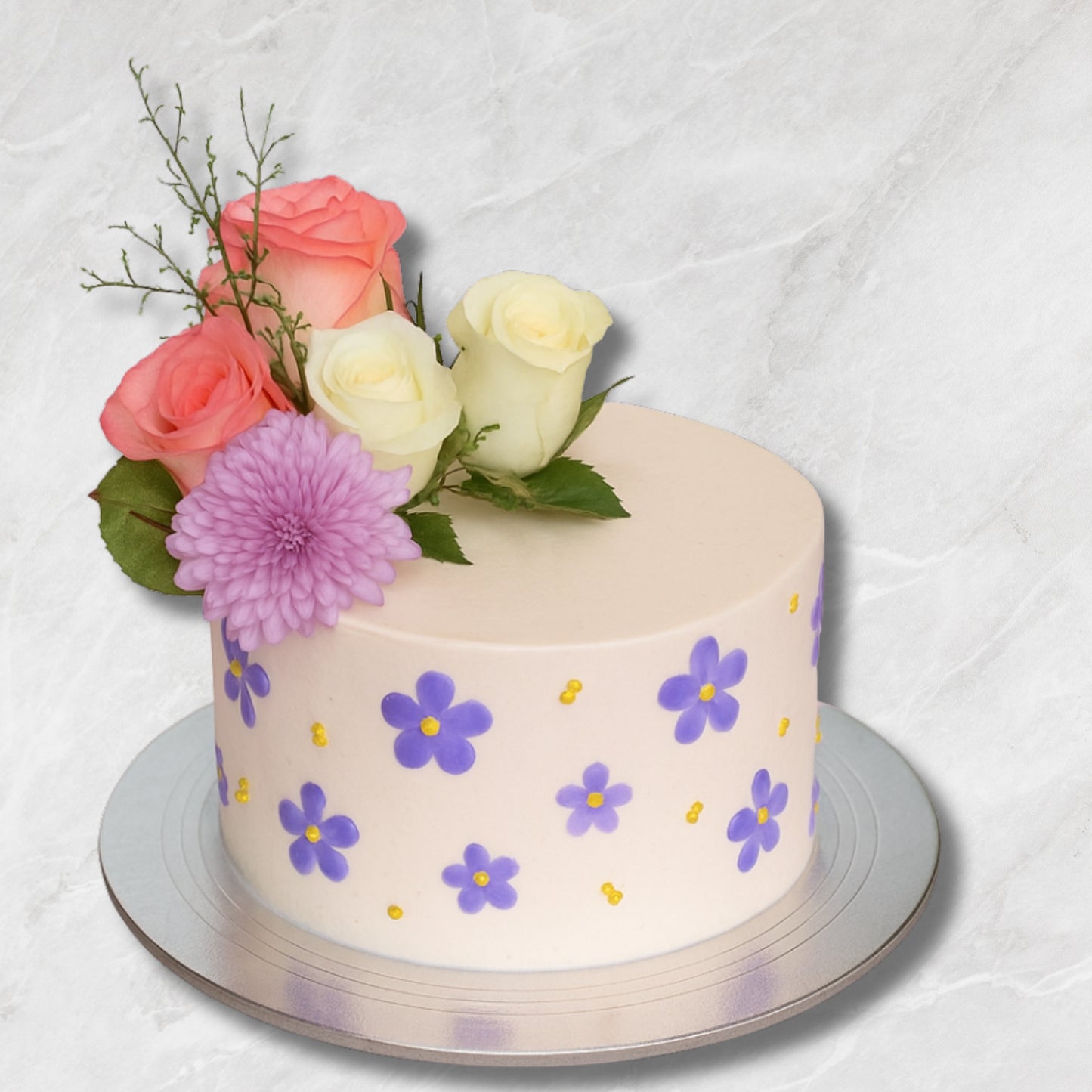 Elegant Floral Birthday Cake