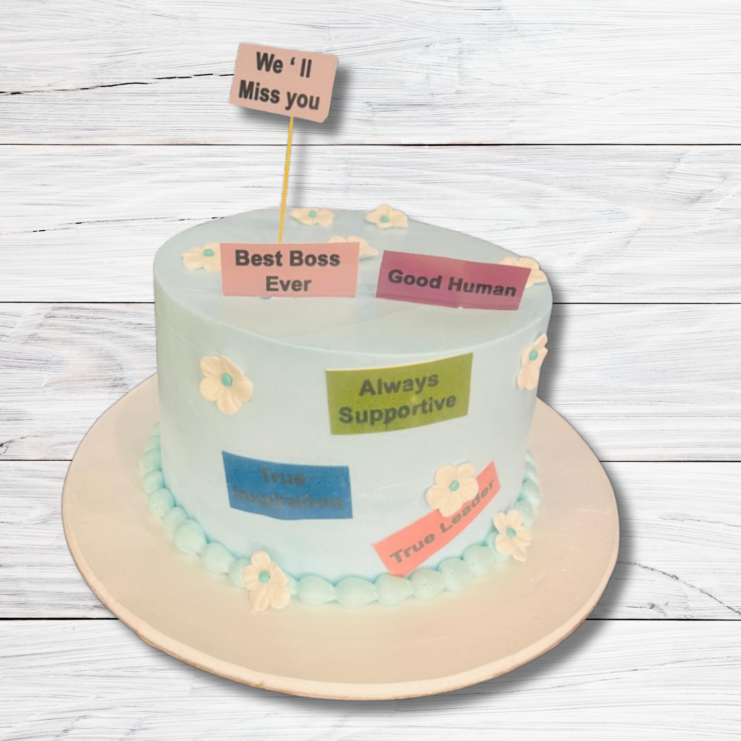 Vibrant Farewell Tribute Cake