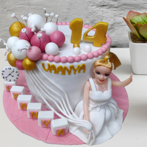 Elegant Barbie-Themed Birthday Cake