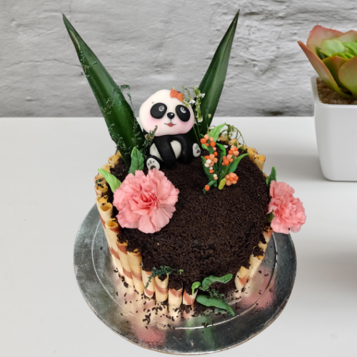 Adorable Panda Garden Cake