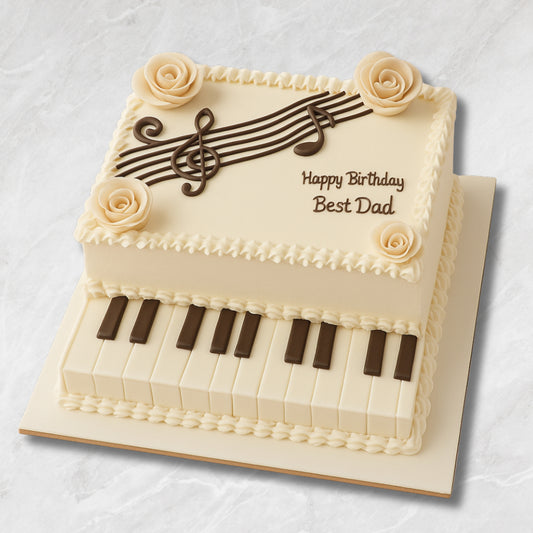 Piano-Themed Birthday Cake for Music Lovers