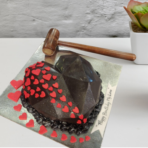 Smash of Love" Heart Piñata Cake