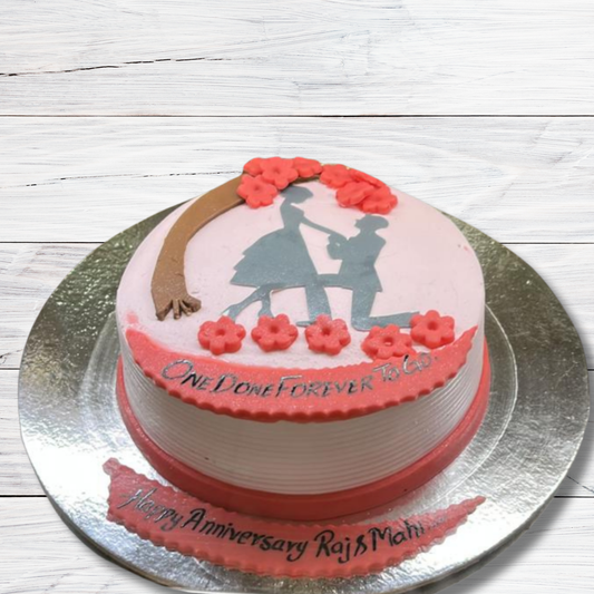 Love and Hearts Anniversary Cake