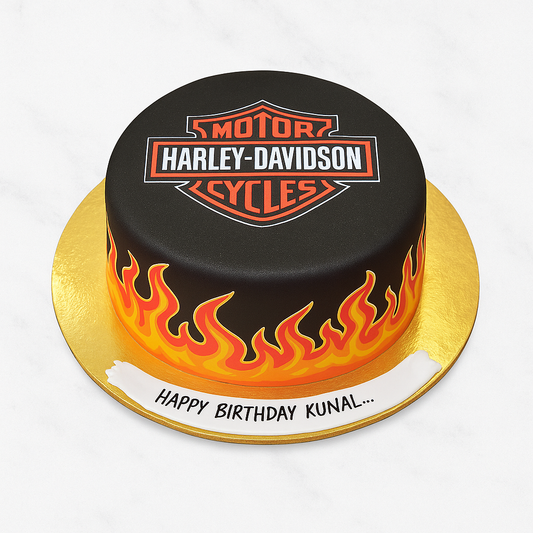 Harley-Davidson Flame Birthday Cake