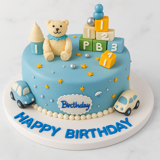 Playful Wheels Birthday Cake
