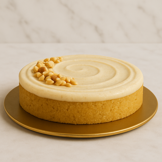 Vanilla Bean Almond Cake with Coconut Frosting