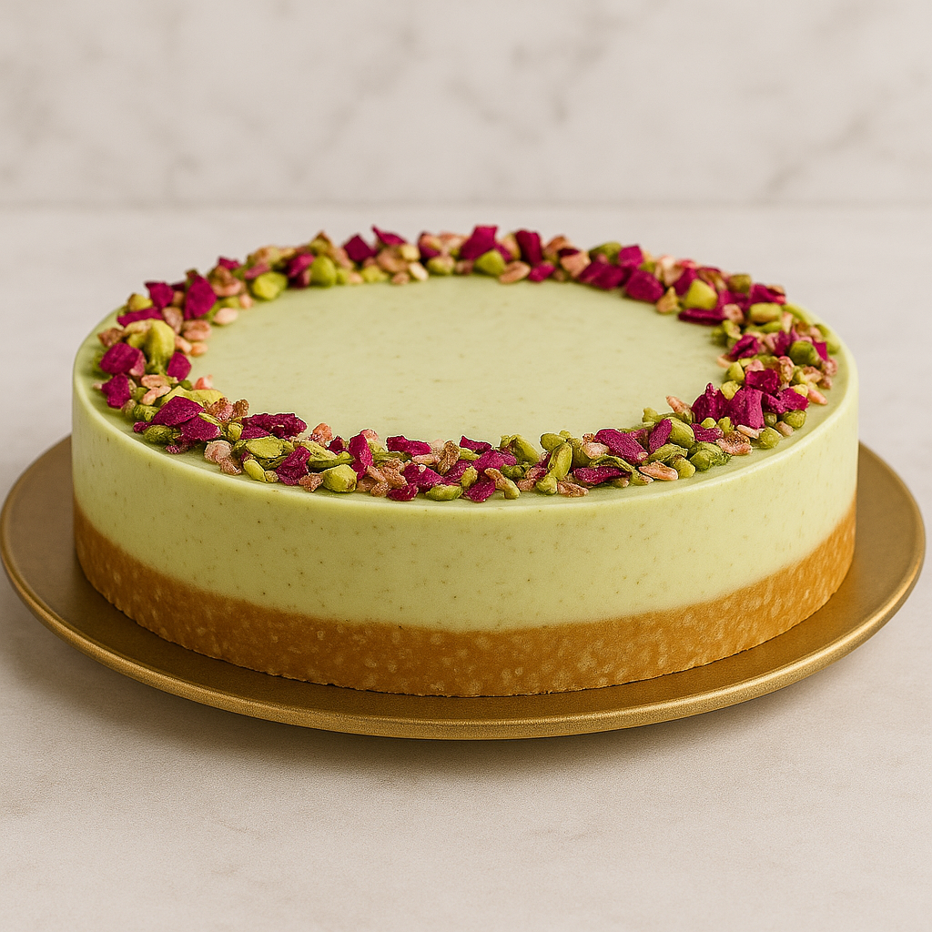 Pistachio-Rose Cheesecake