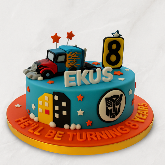 Race Car and Transformer Cake