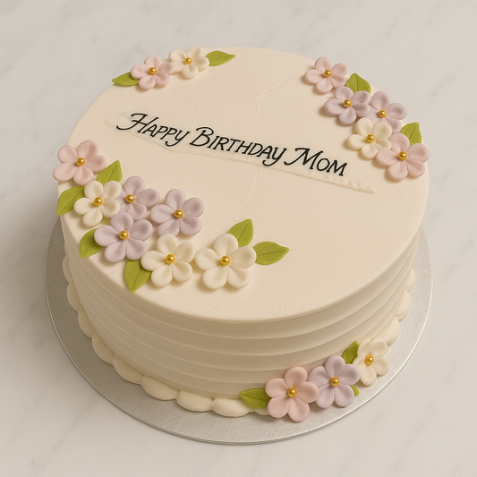 Charming Anniversary Cake with Floral Details