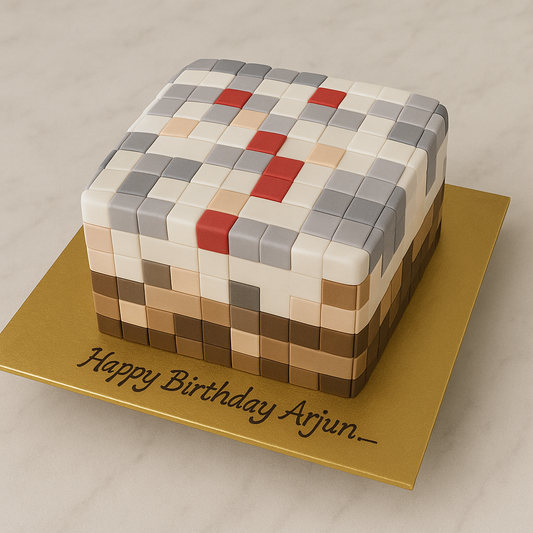 Minecraft Block Cake – Pixel Art Birthday Design
