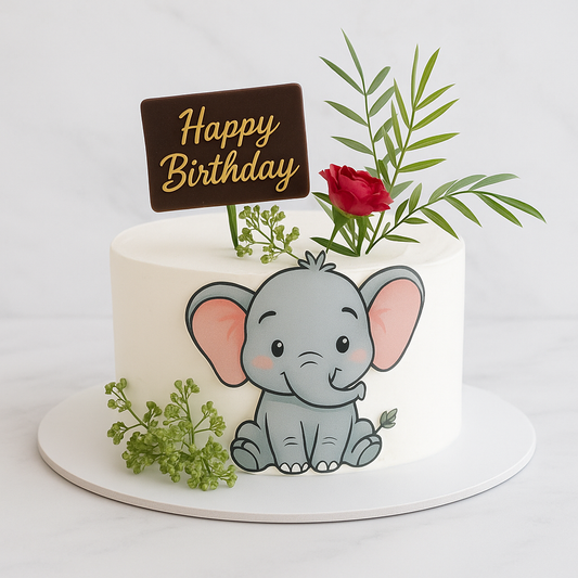 Whimsical Elephant-Themed Cake