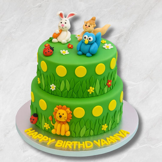 Enchanted Animal Garden Cake